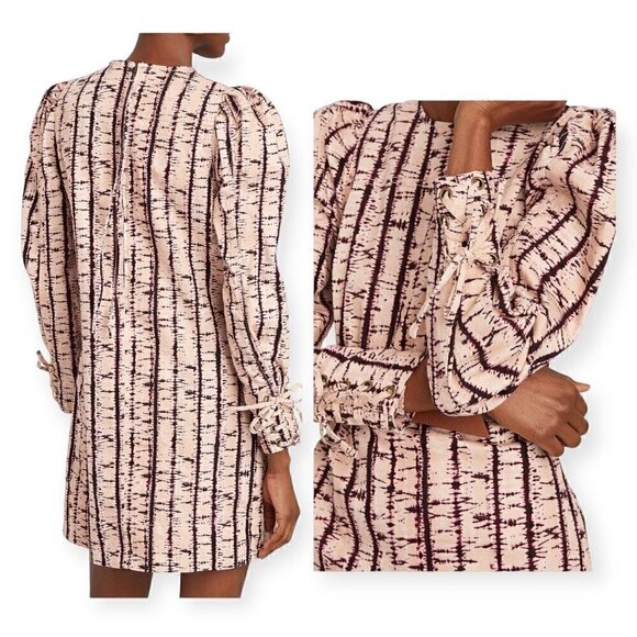 ULLA JOHNSON MANON DRESS Blush Tie Dye, Size 0, Pink, New with tags - Picture 2 of 16